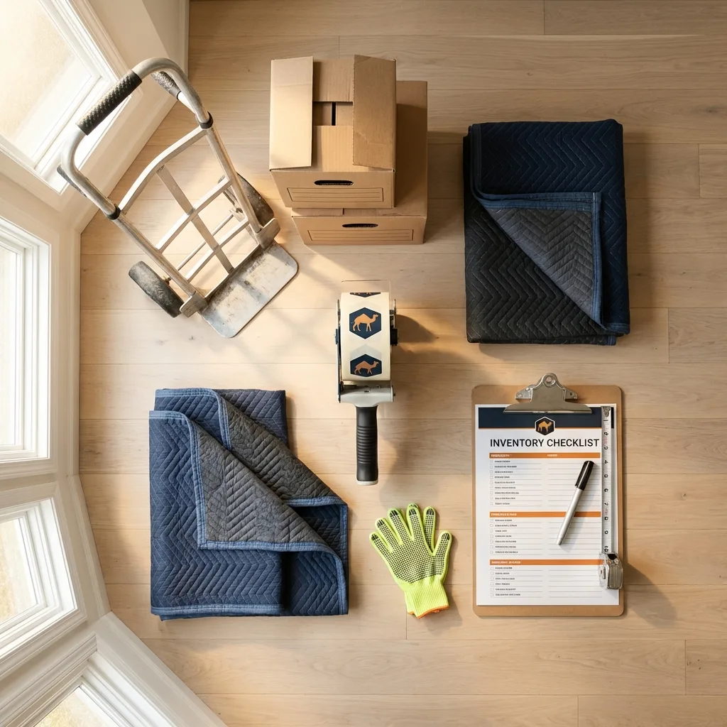 Professional moving supplies and packing materials layout for Saint Croix Falls residential relocations