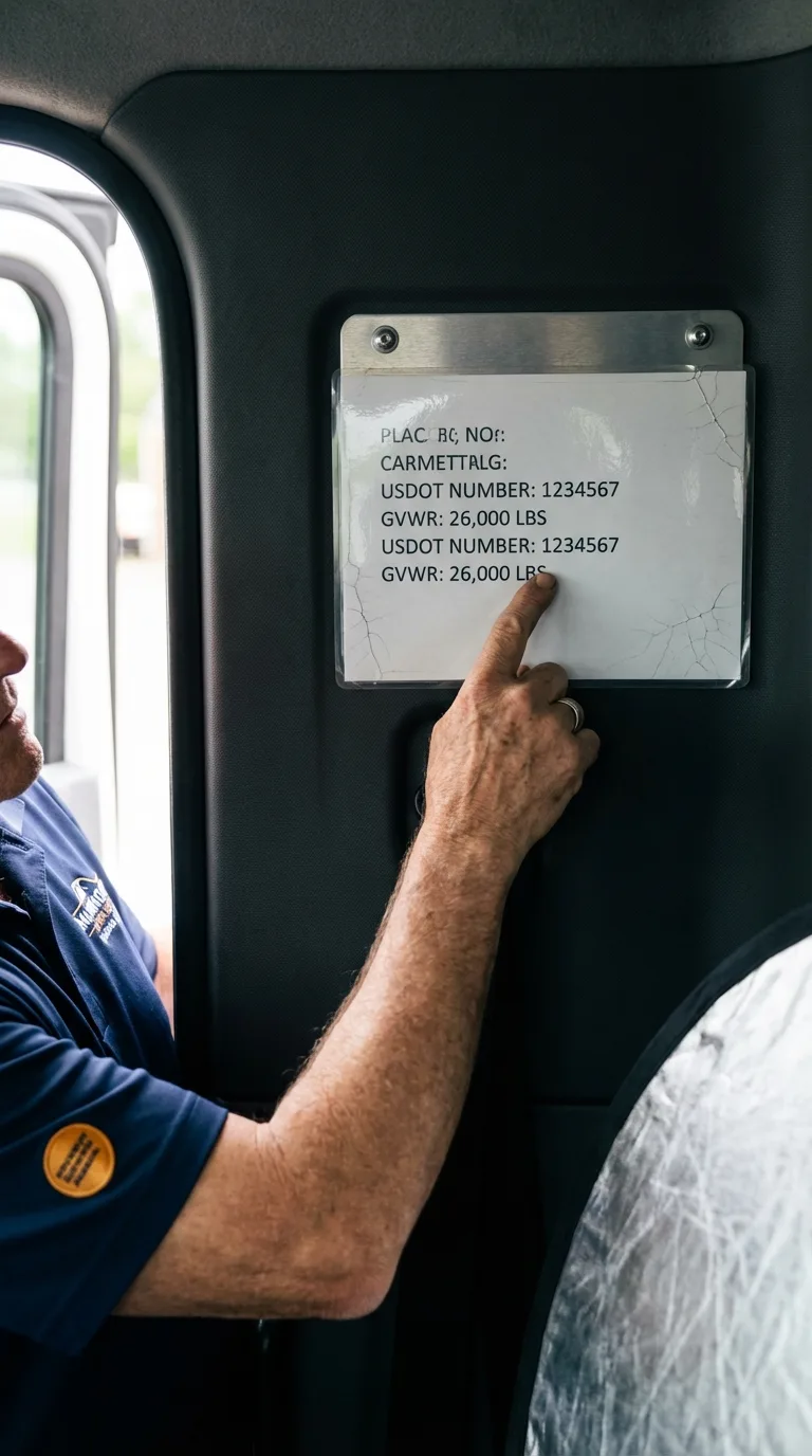 USDOT licensing placard verification in Saint Croix Falls